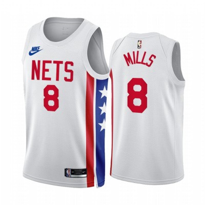 Nike Brooklyn Nets #8 Patty Mills White NBA 2022-23 Men's Classic Edition Jersey Men's